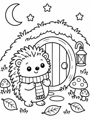 Colouring page: Moss at His Round Door