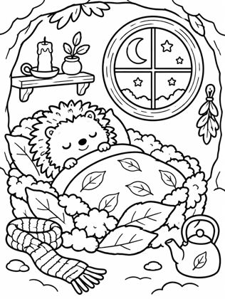 Colouring page: Sleep Tight, Moss
