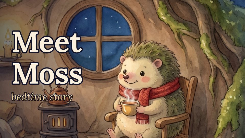 Episode 1, Meet Moss: Moss sipping tea by his round window